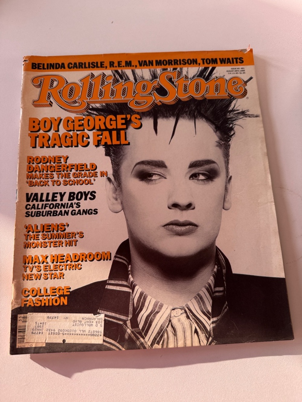 Rolling Stone Boy George Cover issue 481 vintage magazine